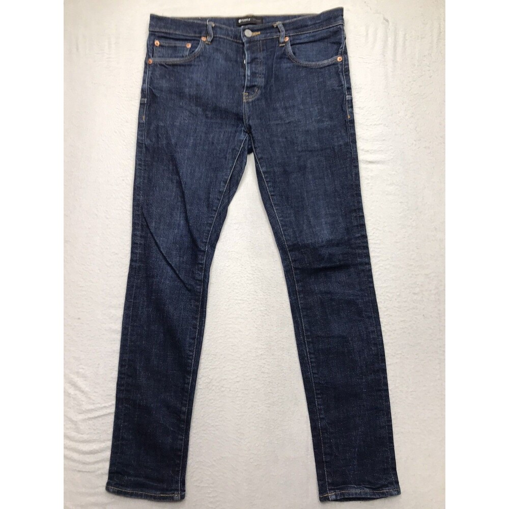 PURPLE Brand P001 Jeans Men 34x30 Dark Wash Stretch Denim Button Fly